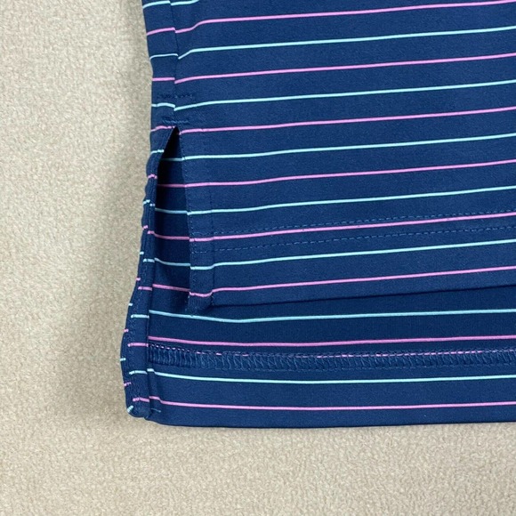 Peter Miller Polo Shirt Adult Large Blue Striped Golf Preppy Summer Comfort Mens - Picture 3 of 11